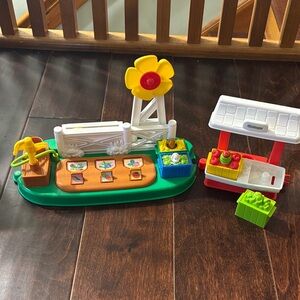 Little people garden and farm Playset with Windmill and Market Stand